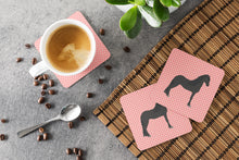 Load image into Gallery viewer, Friesian Horse Pink Check Foam Coaster  BB7915FC