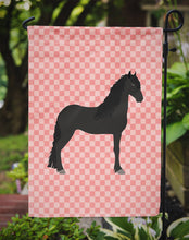 Load image into Gallery viewer, Friesian Horse Pink Check Garden Flag - Outdoor Decorative Yard Flag BB7915GF