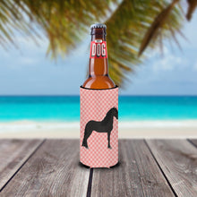 Load image into Gallery viewer, Friesian Horse Pink Check   Hugger for slim cans