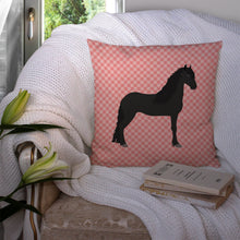 Load image into Gallery viewer, Friesian Horse Pink Check Throw Pillow - 14x14 Decorative Pillow – Art for Your Home &amp; Patio BB7915PW1414