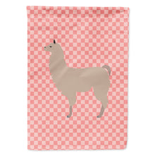 Load image into Gallery viewer, Llama Pink Check Flag Canvas House Size BB7916CHF