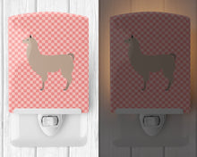 Load image into Gallery viewer, Llama Pink Check Ceramic Night Light BB7916CNL