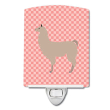 Load image into Gallery viewer, Llama Pink Check Ceramic Night Light BB7916CNL