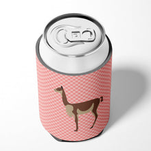 Load image into Gallery viewer, Vicugna or Vicuna Pink Check Can or Bottle Hugger BB7917CC