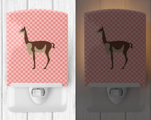 Load image into Gallery viewer, Vicugna or Vicuna Pink Check Ceramic Night Light BB7917CNL