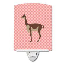 Load image into Gallery viewer, Vicugna or Vicuna Pink Check Ceramic Night Light BB7917CNL
