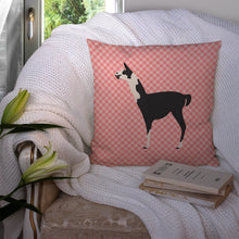 Load image into Gallery viewer, Llama Q' Ara Pink Check Throw Pillow - 14x14 Decorative Pillow – Art for Your Home &amp; Patio BB7918PW1414
