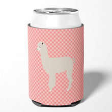Load image into Gallery viewer, Alpaca Pink Check Can or Bottle Hugger BB7919CC