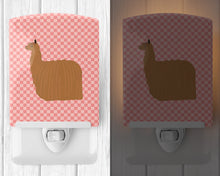 Load image into Gallery viewer, Alpaca Suri Pink Check Ceramic Night Light BB7920CNL