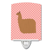 Load image into Gallery viewer, Alpaca Suri Pink Check Ceramic Night Light BB7920CNL