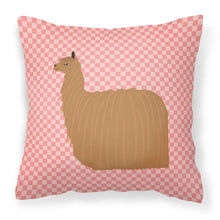 Load image into Gallery viewer, Alpaca Suri Pink Check Fabric Decorative Pillow BB7920PW1818