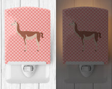 Load image into Gallery viewer, Guanaco Pink Check Ceramic Night Light BB7921CNL