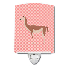 Load image into Gallery viewer, Guanaco Pink Check Ceramic Night Light BB7921CNL