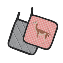 Load image into Gallery viewer, Guanaco Pink Check Pot Holders - Set of 2 - Heat-Resistant Kitchen Essentials BB7921PTHD