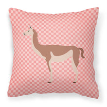 Load image into Gallery viewer, Guanaco Pink Check Fabric Decorative Pillow BB7921PW1818