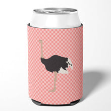 Load image into Gallery viewer, Common Ostrich Pink Check Can or Bottle Hugger BB7924CC