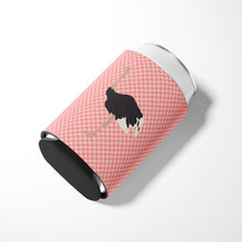 Load image into Gallery viewer, Common Ostrich Pink Check Can or Bottle Hugger BB7924CC