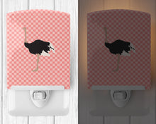 Load image into Gallery viewer, Common Ostrich Pink Check Ceramic Night Light BB7924CNL