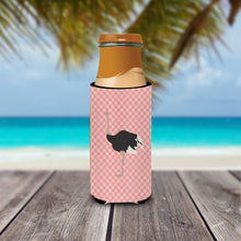 Load image into Gallery viewer, Common Ostrich Pink Check   Hugger for slim cans
