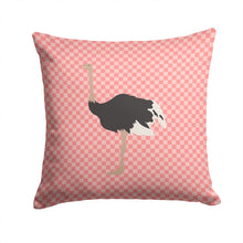 Load image into Gallery viewer, Common Ostrich Pink Check Throw Pillow - 14x14 Decorative Pillow – Art for Your Home &amp; Patio