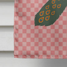 Load image into Gallery viewer, Indian Peacock Peafowl Pink Check Flag Canvas House Size BB7925CHF