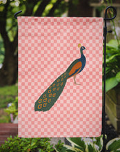 Load image into Gallery viewer, Indian Peacock Peafowl Pink Check Garden Flag - Outdoor Decorative Yard Flag BB7925GF