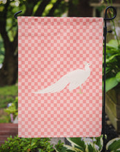 Load image into Gallery viewer, White Peacock Peafowl Pink Check Garden Flag - Outdoor Decorative Yard Flag