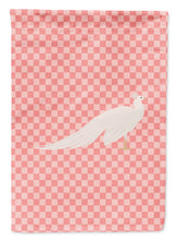 Load image into Gallery viewer, White Peacock Peafowl Pink Check Garden Flag - Outdoor Decorative Yard Flag