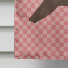 Load image into Gallery viewer, Indian Peahen Peafowl Pink Check Flag Canvas House Size BB7927CHF