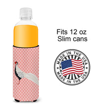 Load image into Gallery viewer, Silver Pheasant Pink Check   Hugger for slim cans