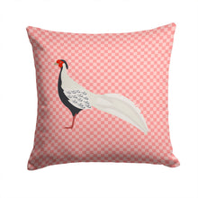 Load image into Gallery viewer, Silver Pheasant Pink Check Throw Pillow - 14x14 Decorative Pillow – Art for Your Home &amp; Patio BB7929PW1414