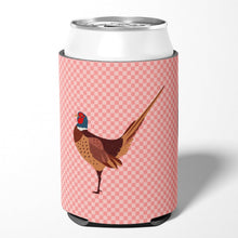 Load image into Gallery viewer, Ring-necked Common Pheasant Pink Check Can or Bottle Hugger BB7930CC