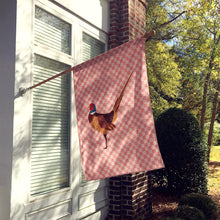 Load image into Gallery viewer, Ring-necked Common Pheasant Pink Check Flag Canvas House Size BB7930CHF