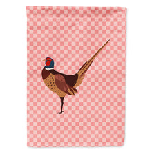 Load image into Gallery viewer, Ring-necked Common Pheasant Pink Check Flag Canvas House Size BB7930CHF