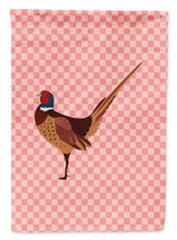Load image into Gallery viewer, Ring-necked Common Pheasant Pink Check Garden Flag - Outdoor Decorative Yard Flag