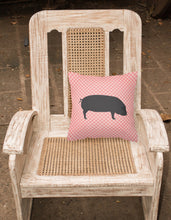 Load image into Gallery viewer, Devon Large Black Pig Pink Check Fabric Decorative Pillow BB7931PW1818
