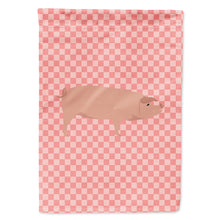 Load image into Gallery viewer, American Landrace Pig Pink Check Flag Canvas House Size BB7932CHF