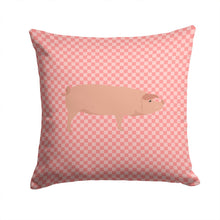 Load image into Gallery viewer, American Landrace Pig Pink Check Throw Pillow - 14x14 Decorative Pillow – Art for Your Home &amp; Patio BB7932PW1414