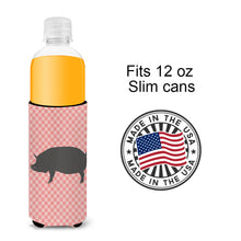 Load image into Gallery viewer, Berkshire Pig Pink Check   Hugger for slim cans