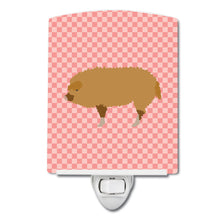 Load image into Gallery viewer, Hungarian Mangalica Pig Pink Check Ceramic Night Light BB7934CNL