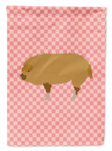 Load image into Gallery viewer, Hungarian Mangalica Pig Pink Check Garden Flag - Outdoor Decorative Yard Flag