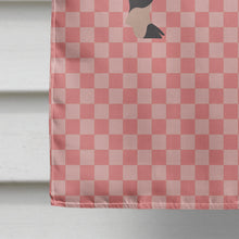 Load image into Gallery viewer, Mini Miniature Pig Pink Check Flag Canvas House Size BB7935CHF