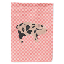 Load image into Gallery viewer, Mini Miniature Pig Pink Check Flag Canvas House Size BB7935CHF