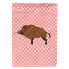 Load image into Gallery viewer, Wild Boar Pig Pink Check Flag Canvas House Size BB7936CHF
