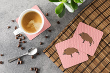 Load image into Gallery viewer, Wild Boar Pig Pink Check Foam Coaster  BB7936FC