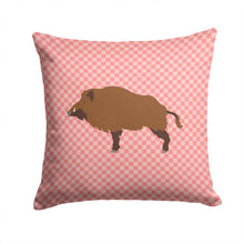 Load image into Gallery viewer, Wild Boar Pig Pink Check Throw Pillow - 14x14 Decorative Pillow – Art for Your Home &amp; Patio BB7936PW1414
