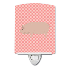 Load image into Gallery viewer, Welsh Pig Pink Check Ceramic Night Light BB7937CNL