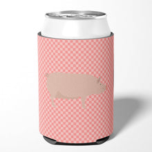 Load image into Gallery viewer, English Large White Pig Pink Check Can or Bottle Hugger BB7938CC
