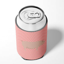 Load image into Gallery viewer, English Large White Pig Pink Check Can or Bottle Hugger BB7938CC