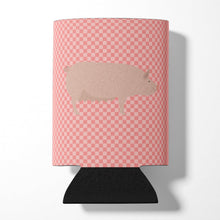 Load image into Gallery viewer, English Large White Pig Pink Check Can or Bottle Hugger BB7938CC